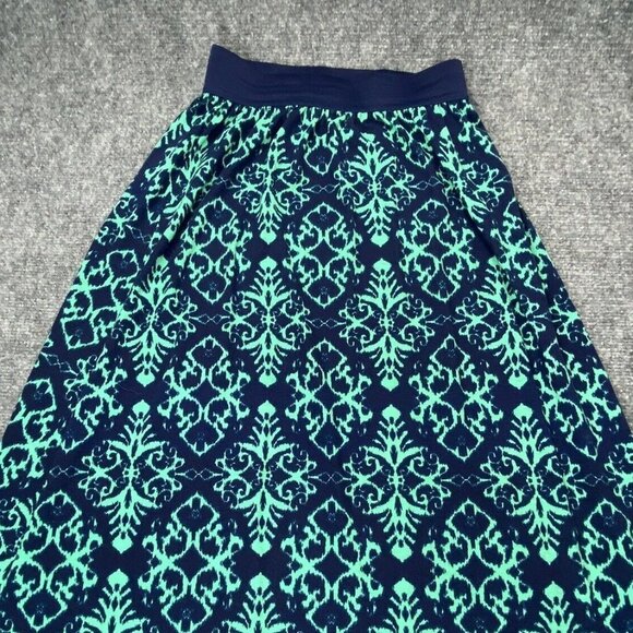 Joe B by Joe‎ Benbasset Skirt Womens Small Maxi Green Blue Pull On Geometric - Picture 2 of 10